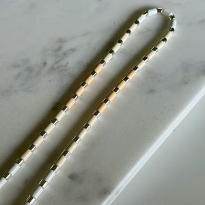 NWOT Roxanne Assoulin Peacoat U-Tube Necklace in ombré cream tones with silver.